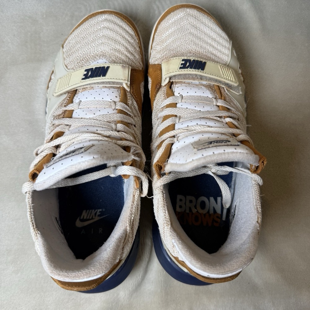 Size 10 - Nike LeBron 16 Air Trainer Medicine Ball Tan, White, Blue - Picture 6 of 10